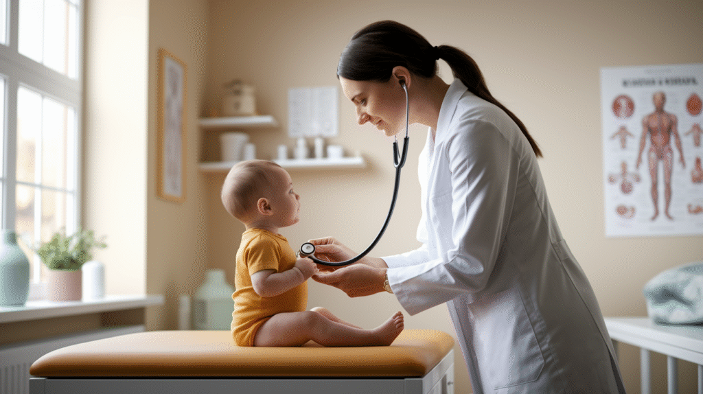 bebê e pediatra consulta vacinação